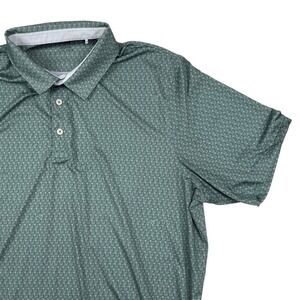 Puma Golf MATTR G.O.A.T. Polo‎ Men XXL Green Allover Goat Print 621548